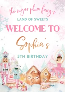 24BD Nutcracker Birthday Welcome Sign A2: 24BD Nutcracker Birthday Welcome Sign