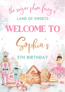 24BD Nutcracker Birthday Welcome Sign A3: 24BD Nutcracker Birthday Welcome Sign