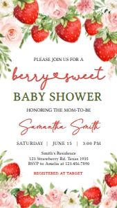 729 Strawberry Berry Sweet Baby Shower Invitation Mobile: 729 Strawberry Berry Sweet Baby Shower Mega Bundle