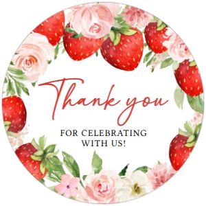 729 Strawberry Berry Sweet Baby Shower Round Favor Tags: 729 Strawberry Berry Sweet Baby Shower Mega Bundle