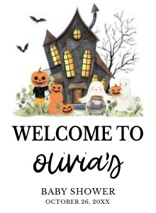967 A Little Boo Haunted House Baby Shower Welcome Sign design preview