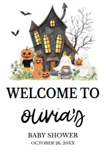 967 A Little Boo Haunted House Baby Shower Welcome Sign A1: 967 A Little Boo Haunted House Baby Shower Welcome Sign