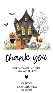 967 A Little Boo Haunted House Baby Shower Favor Tag design preview