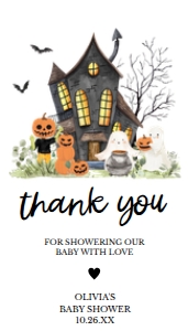 967 A Little Boo Haunted House Baby Shower Favor Tag: 967 A Little Boo Haunted House Baby Shower Favor Tag
