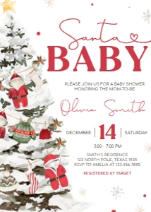 969 Santa Baby Baby Shower Invitation: 969 Santa Baby Baby Shower Invitation Set