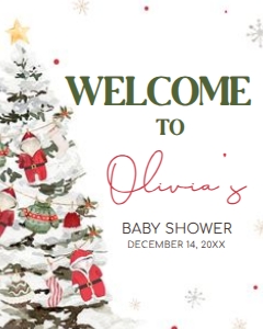 969 Santa Baby Baby Shower Welcome Sign 16x20: 969 Santa Baby Baby Shower Welcome Sign
