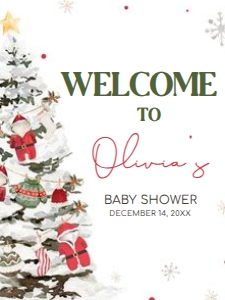 969 Santa Baby Baby Shower Welcome Sign 18x24: 969 Santa Baby Baby Shower Welcome Sign