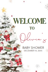 969 Santa Baby Baby Shower Welcome Sign 20x30: 969 Santa Baby Baby Shower Welcome Sign