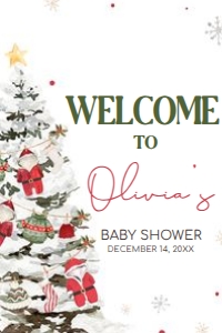 969 Santa Baby Baby Shower Welcome Sign 24x36: 969 Santa Baby Baby Shower Welcome Sign