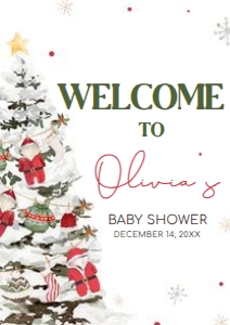 969 Santa Baby Baby Shower Welcome Sign A2: 969 Santa Baby Baby Shower Welcome Sign