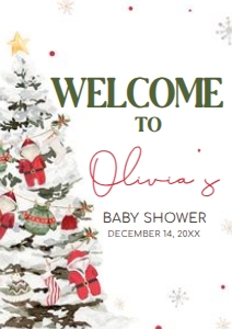 969 Santa Baby Baby Shower Welcome Sign A3: 969 Santa Baby Baby Shower Welcome Sign