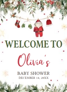 970 Santa Baby Clothes Baby Shower Welcome Sign 11x15: 970 Santa Baby Clothes Baby Shower Welcome Sign