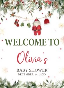 970 Santa Baby Clothes Baby Shower Welcome Sign design preview