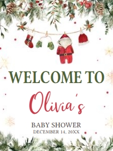 970 Santa Baby Clothes Baby Shower Welcome Sign 18x24: 970 Santa Baby Clothes Baby Shower Welcome Sign