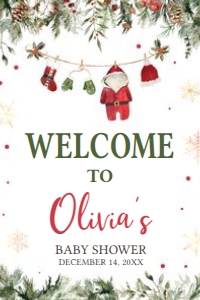 970 Santa Baby Clothes Baby Shower Welcome Sign 20x30: 970 Santa Baby Clothes Baby Shower Welcome Sign