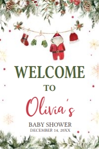 970 Santa Baby Clothes Baby Shower Welcome Sign 24x36: 970 Santa Baby Clothes Baby Shower Welcome Sign