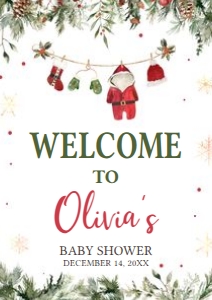 970 Santa Baby Clothes Baby Shower Welcome Sign A1: 970 Santa Baby Clothes Baby Shower Welcome Sign