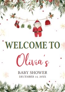 970 Santa Baby Clothes Baby Shower Welcome Sign A2: 970 Santa Baby Clothes Baby Shower Welcome Sign