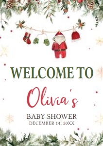 970 Santa Baby Clothes Baby Shower Welcome Sign A3: 970 Santa Baby Clothes Baby Shower Welcome Sign