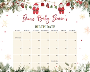 970 Santa Baby Clothes Baby Shower Calendar 10x8: 970 Santa Baby Clothes Baby Shower Calendar