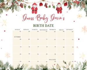 970 Santa Baby Clothes Baby Shower Calendar 20x16: 970 Santa Baby Clothes Baby Shower Calendar