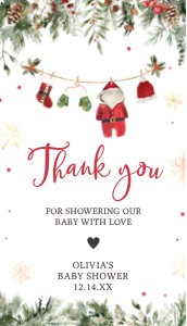 970 Santa Baby Clothes Baby Shower Favor Tag design preview