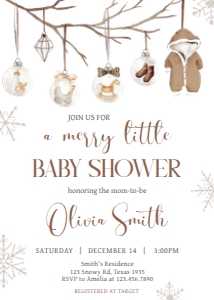 975 Merry Little Baby Shower Invitation: 975 Merry Little Baby Shower Invitation Set