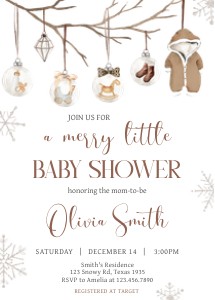 975 Merry Little Baby Shower Invitation Set design preview