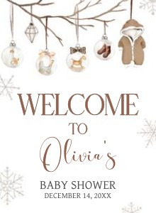 975 Merry Little Baby Shower Welcome Sign design preview