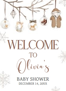 975 Merry Little Baby Shower Welcome Sign 11x15: 975 Merry Little Baby Shower Welcome Sign