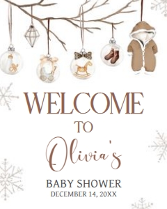 975 Merry Little Baby Shower Welcome Sign 16x20: 975 Merry Little Baby Shower Welcome Sign