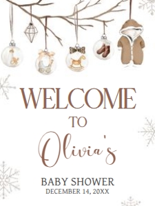 975 Merry Little Baby Shower Welcome Sign 18x24: 975 Merry Little Baby Shower Welcome Sign