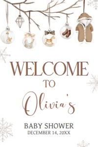 975 Merry Little Baby Shower Welcome Sign 20x30: 975 Merry Little Baby Shower Welcome Sign