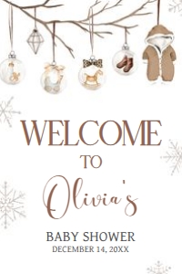 975 Merry Little Baby Shower Welcome Sign 24x36: 975 Merry Little Baby Shower Welcome Sign
