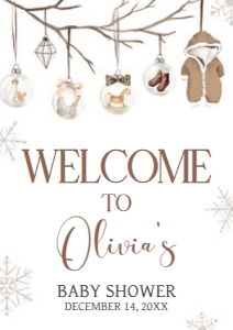 975 Merry Little Baby Shower Welcome Sign A3: 975 Merry Little Baby Shower Welcome Sign