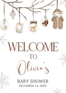 975 Merry Little Baby Shower Welcome Sign A4: 975 Merry Little Baby Shower Welcome Sign