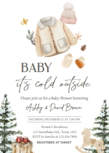 978 Baby It's Cold Outside Baby Clothes Baby Shower Invitation: 978 Baby It's Cold Outside Baby Clothes Baby Shower Invitation