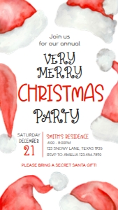 21SE Christmas Party Santa Hat Seasonal Invitation Mobile A: 21SE Christmas Party Santa Hat Invitation A
