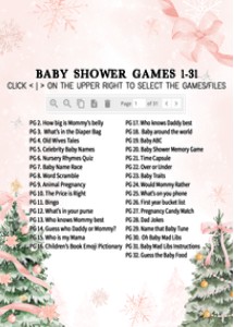 979 Pink Bow Baby it's Cold Outside Baby Shower Games design preview