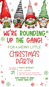24SE Funny Christmas Party Seasonal Invitation Mobile A: 24SE Funny Christmas Party Invitation
