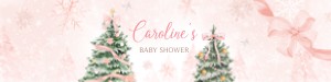 979 Pink Bow Baby it's Cold Outside Baby Shower Bottle Label design preview