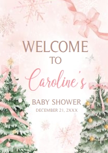 979 Pink Bow Baby it's Cold Outside Baby Shower Welcome Sign A2: 979 Pink Bow Baby it's Cold Outside Baby Shower Welcome Sign