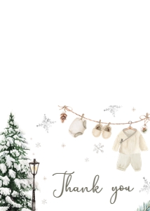 981 A Merry Little Baby Clothes Baby Shower Thank You Card: 981 A Merry Little Baby Clothes Baby Shower Invitation Set