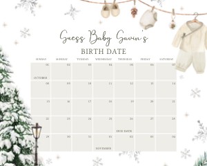 981 A Merry Little Baby Clothes Baby Shower Calendar design preview
