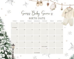981 A Merry Little Baby Clothes Baby Shower Calendar 10x8: 981 A Merry Little Baby Clothes Baby Shower Calendar