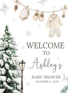 981 A Merry Little Baby Clothes Baby Shower Welcome Sign 11x15: 981 A Merry Little Baby Clothes Baby Shower Welcome Sign