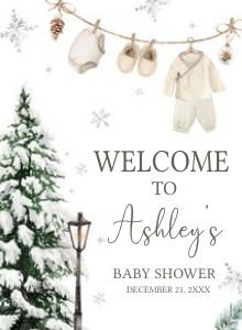 981 A Merry Little Baby Clothes Baby Shower Welcome Sign design preview