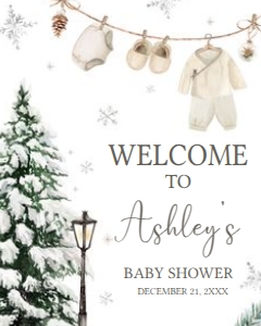 981 A Merry Little Baby Clothes Baby Shower Welcome Sign 16x20: 981 A Merry Little Baby Clothes Baby Shower Welcome Sign