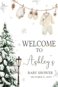 981 A Merry Little Baby Clothes Baby Shower Welcome Sign 20x30: 981 A Merry Little Baby Clothes Baby Shower Welcome Sign