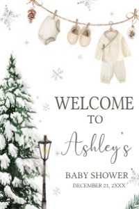 981 A Merry Little Baby Clothes Baby Shower Welcome Sign 24x36: 981 A Merry Little Baby Clothes Baby Shower Welcome Sign